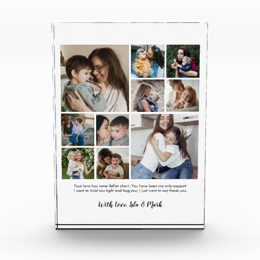 おモダン母さんに10枚の写真コラージュプレゼント フォトブロック (正面)