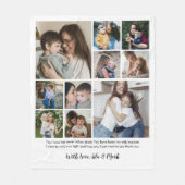 おモダン母さんに10枚の写真コラージュプレゼント フリースブランケット (正面)