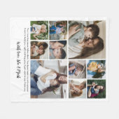 おモダン母さんに10枚の写真コラージュプレゼント フリースブランケット (正面(横))