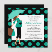 おモダン母さん男の子/女の子のベビーシャワー 招待状 (正面/裏面)