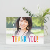 おモダン礼のシンプルCAPTIALSカラフル サンキューカード (スタンド正面)