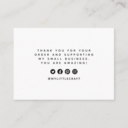 おモダン礼のハートパッケージの挿入 エンクロージャーカード (裏面)