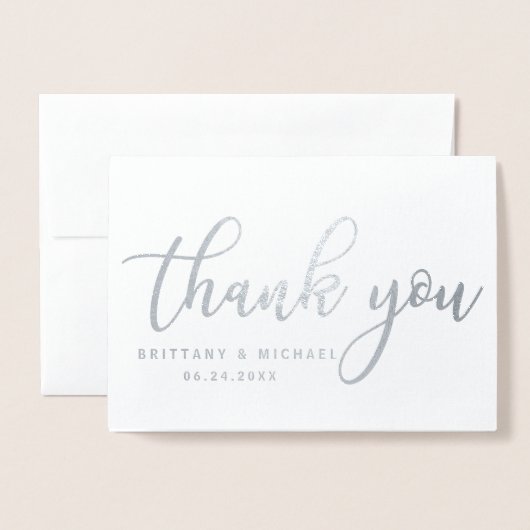 おモダン礼の銀 箔カード (封筒付き正面)