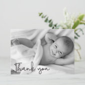 おモダン礼ベビー写真誕生のお知らせ 案内状 (スタンド正面)