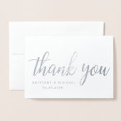 おモダン結婚礼Photo Silver 箔カード (封筒付き正面)