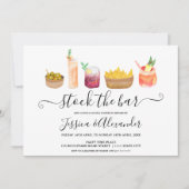 おモダン菓子カクテル水彩カップルのシャワー 招待状 (正面)