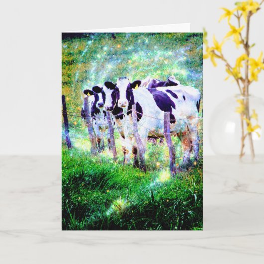 おモー元気か？ カード (黄色い花)