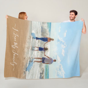 おユニーク前のデザイン写真文字 フリースブランケット