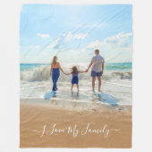 おユニーク前のデザイン写真文字 フリースブランケット (正面)