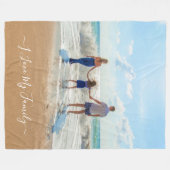 おユニーク前のデザイン写真文字 フリースブランケット (正面(横))