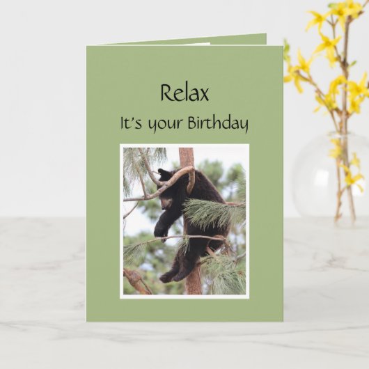 おリラックス前の誕生日が励ましるおもしろい カード (黄色い花)