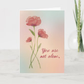 お一人ではないサポート勇気付けられるダークピンク カード (正面)