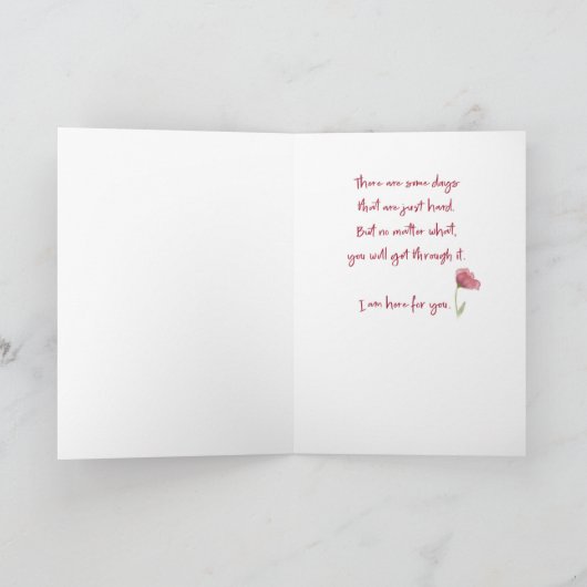 お一人ではないサポート勇気付けられるダークピンク カード (内部)