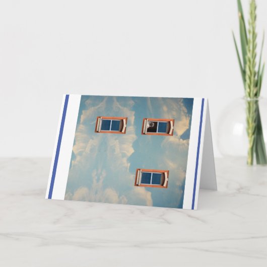 お一人感じで青い場合 カード (正面)