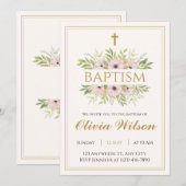 お一人様向け洗礼招待状 招待状 (正面/裏面)