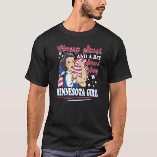 お上品なSassiとちょっぴりスマートなAssiなミネソタの女の子P Tシャツ (正面)