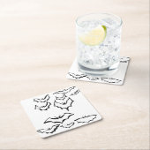 お不気味使いのテーブルのおもしろい スクエアペーパーコースター (インサイチュ)