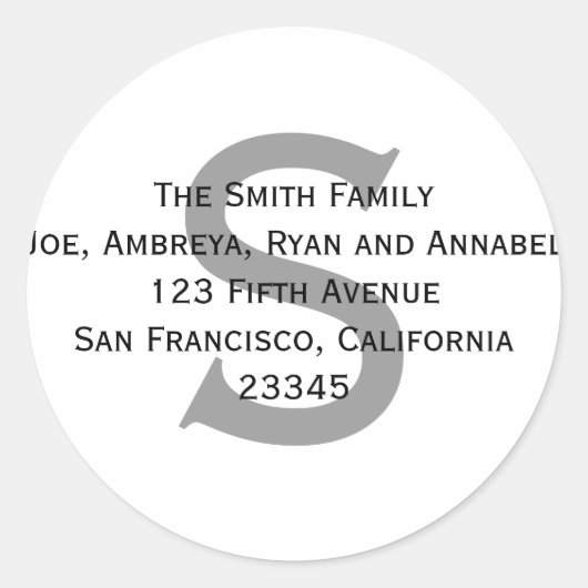 お与え前の住所を教えて！ ラウンドシール (正面)