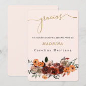 お世話になったゴッドマザーへの感謝を込めたカード 招待状 (正面/裏面)