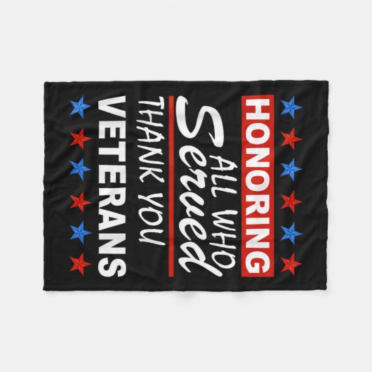 お世話になった全員に敬意を表し、ありがとう退役軍人の日 フリースブランケット (正面(横))