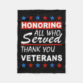 お世話になった全員に敬意を表し、ありがとう退役軍人の日 フリースブランケット (正面)