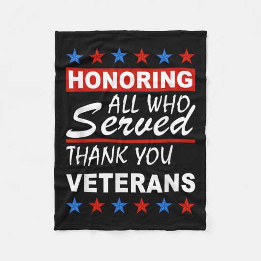 お世話になった全員に敬意を表し、ありがとう退役軍人の日 フリースブランケット (正面)