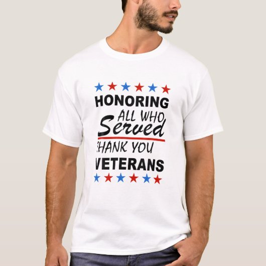 お世話になった全員に敬意を表し、ありがとう退役軍人の日 Tシャツ (正面)