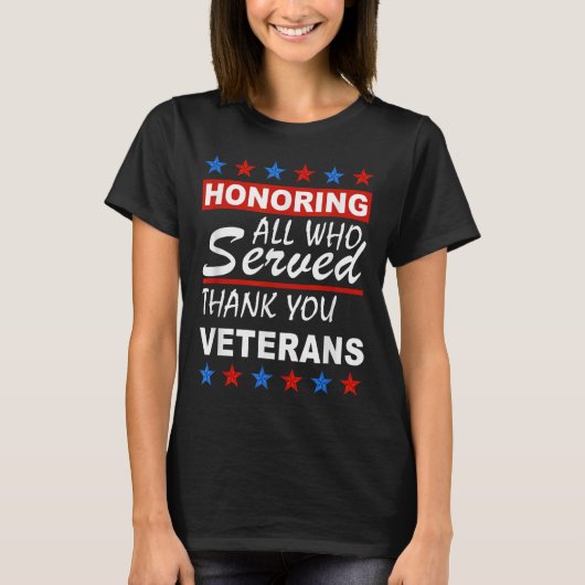 お世話になった全員に敬意を表し、ありがとう退役軍人の日 Tシャツ (正面)