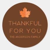 お世話になっている |ミニマルモダンリスト感謝祭 ラウンドシール (正面)