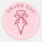 お世話になっておりますビジネスベーカリーペストリーバッグピンク ラウンドシール (正面)