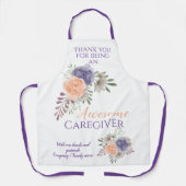 お世話になっておりますフローラフラワーパープル エプロン (正面)