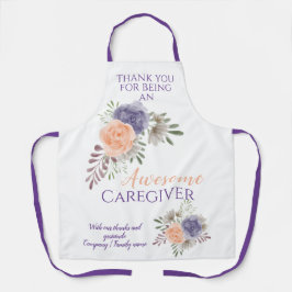 お世話になっておりますフローラフラワーパープル エプロン