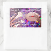 お世話になっておりますメイクアップリップパープルインスタ 長方形シール (バッグ)