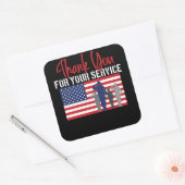 お世話になっております愛国退役軍人 スクエアシール (封筒)