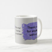 お世話になっております抽象芸術パープルグレー コーヒーマグカップ (正面右)