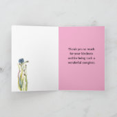 お世話になっております親切なブルーコーンフラワー カード (内部)