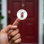 お世話になっております赤い水色のドア ラウンドシール