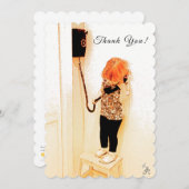 お世話になっております、お子様、古い電話、フォトアート シーズンカード (正面/裏面)