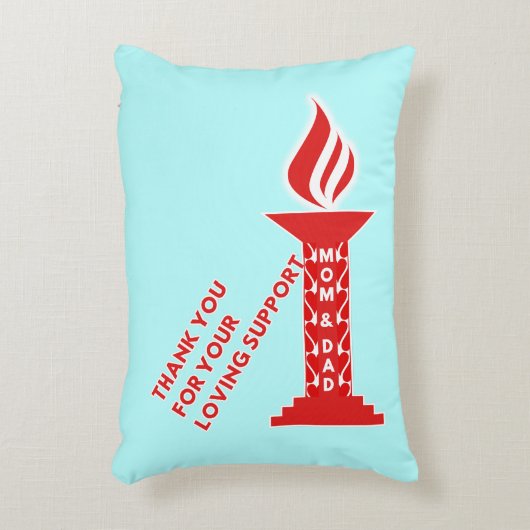 お世話になっております。お母さん、パパ様、お世話になっております アクセントクッション (正面(垂直))