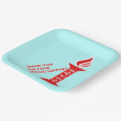 お世話になっております。お母さん、パパ様、お世話になっております ペーパープレート (傾斜あり)