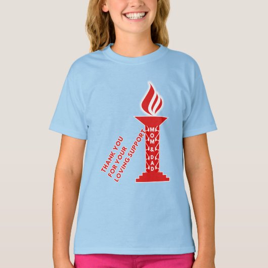 お世話になっております。お母さん、パパ様、お世話になっております Tシャツ (正面)