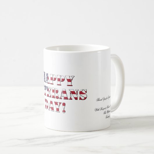 お世話になっております、アメリカ退役軍人 コーヒーマグカップ (正面右)
