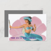 お世話になっております!ヴィンテージ人魚 サンキューカード (正面/裏面)