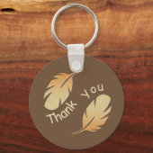 お世話ユニークになった黄色い羽毛 キーホルダー (正面)