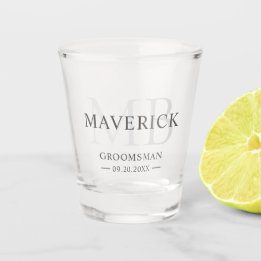 お世話係ギフト モダンでおしゃれなイニシャル ショットグラス