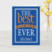 お世話最高のになりますEver Blueタイポグラフィカード カード (黄色い花)