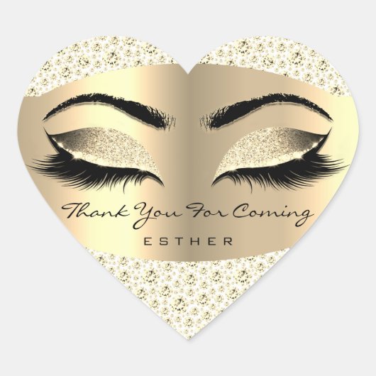 お世話来になっておりますハートホワイト金ゴールド ハートシール (正面)