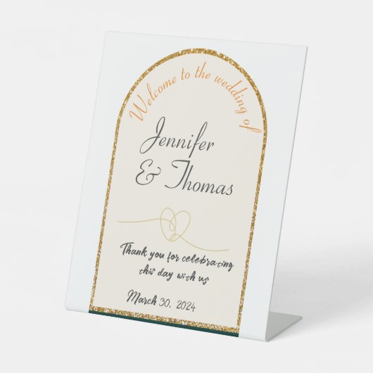 お世話祝にな結婚った/金ゴールド 台座サイン (正面)