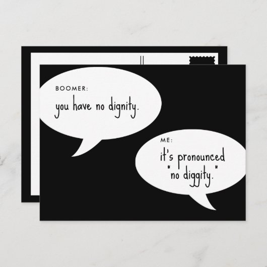 お世辞のジョーク ポストカード (正面/裏面)