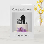 お二人おめでとうございます – シルエットカード カード (黄色い花)